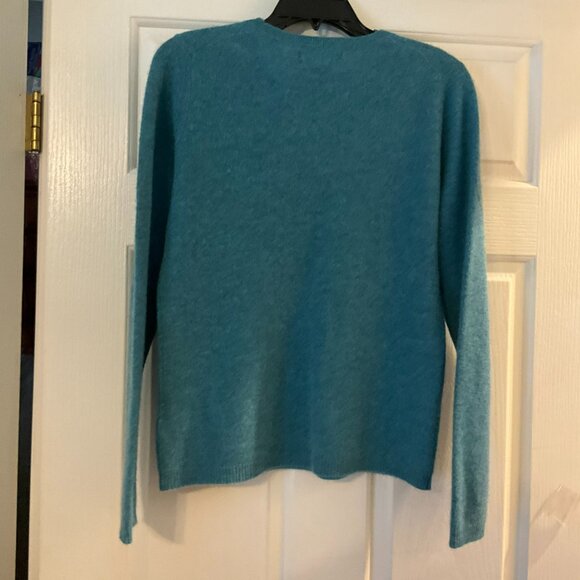 Blue/Green Tahari Pure Luxe cashmere sweater - Picture 2 of 5